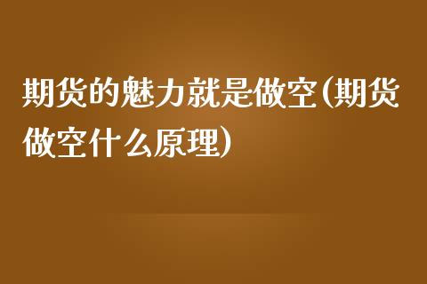 期货的魅力就是做空(期货做空什么原理)_https://www.zghnxxa.com_国际期货_第1张