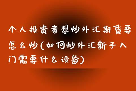 个人投资者想炒外汇期货要怎么炒(如何炒外汇新手入门需要什么设备)_https://www.zghnxxa.com_国际期货_第1张