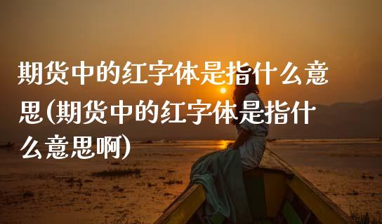 期货中的红字体是指什么意思(期货中的红字体是指什么意思啊)_https://www.zghnxxa.com_内盘期货_第1张