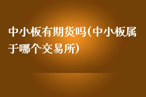 中小板有期货吗(中小板属于哪个交易所)_https://www.zghnxxa.com_内盘期货_第1张