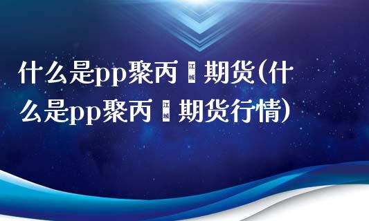 什么是pp聚丙烯期货(什么是pp聚丙烯期货行情)_https://www.zghnxxa.com_期货直播室_第1张