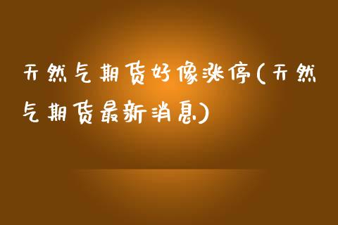 天然气期货好像涨停(天然气期货最新消息)_https://www.zghnxxa.com_内盘期货_第1张