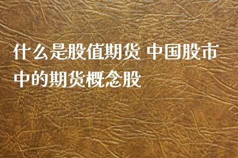 什么是股值期货 中国股市中的期货概念股_https://www.zghnxxa.com_期货直播室_第1张