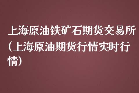 上海原油铁矿石期货交易所(上海原油期货行情实时行情)_https://www.zghnxxa.com_内盘期货_第1张