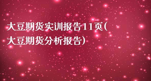 大豆期货实训报告11页(大豆期货分析报告)_https://www.zghnxxa.com_国际期货_第1张