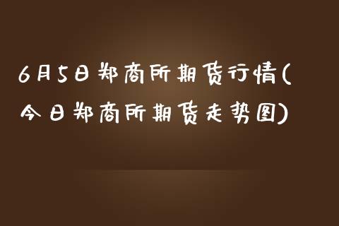 6月5日郑商所期货行情(今日郑商所期货走势图)_https://www.zghnxxa.com_黄金期货_第1张