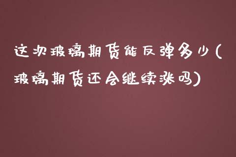 这次玻璃期货能反弹多少(玻璃期货还会继续涨吗)_https://www.zghnxxa.com_内盘期货_第1张