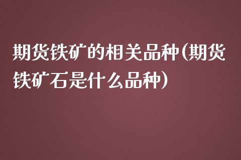 期货铁矿的相关品种(期货铁矿石是什么品种)_https://www.zghnxxa.com_国际期货_第1张