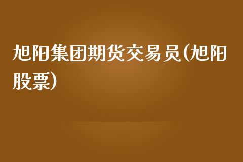 旭阳集团期货交易员(旭阳股票)_https://www.zghnxxa.com_内盘期货_第1张