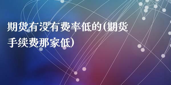 期货有没有费率低的(期货手续费那家低)_https://www.zghnxxa.com_国际期货_第1张