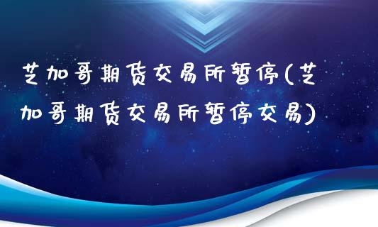 芝加哥期货交易所暂停(芝加哥期货交易所暂停交易)_https://www.zghnxxa.com_国际期货_第1张