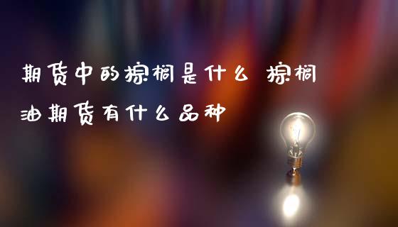 期货中的棕榈是什么 棕榈油期货有什么品种_https://www.zghnxxa.com_内盘期货_第1张