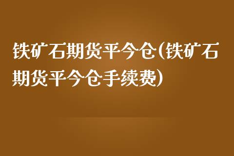 铁矿石期货平今仓(铁矿石期货平今仓手续费)_https://www.zghnxxa.com_内盘期货_第1张