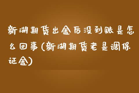 新湖期货出金后没到账是怎么回事(新湖期货老是调保证金)_https://www.zghnxxa.com_期货直播室_第1张