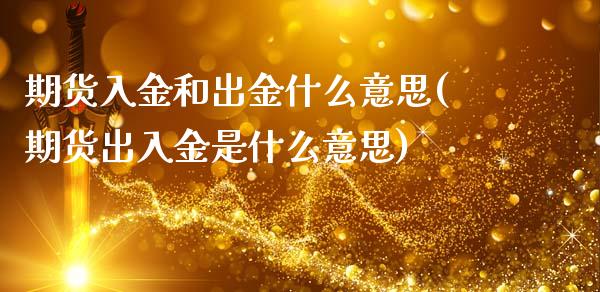 期货入金和出金什么意思(期货出入金是什么意思)_https://www.zghnxxa.com_国际期货_第1张