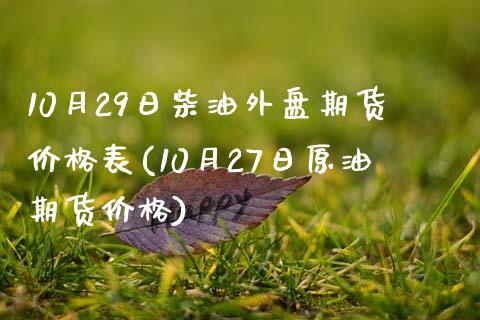 10月29日柴油外盘期货价格表(10月27日原油期货价格)_https://www.zghnxxa.com_黄金期货_第1张