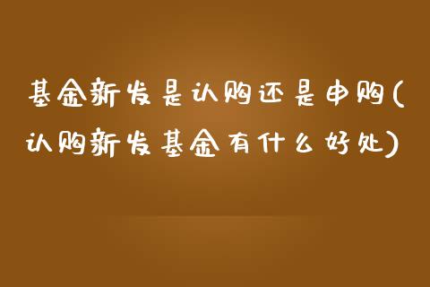 基金新发是认购还是申购(认购新发基金有什么好处)_https://www.zghnxxa.com_国际期货_第1张