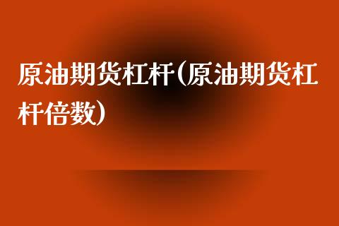 原油期货杠杆(原油期货杠杆倍数)_https://www.zghnxxa.com_黄金期货_第1张