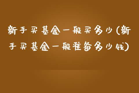 新手买基金一般买多少(新手买基金一般准备多少钱)_https://www.zghnxxa.com_内盘期货_第1张