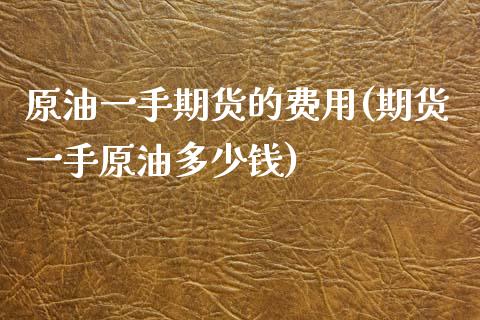 原油一手期货的费用(期货一手原油多少钱)_https://www.zghnxxa.com_期货直播室_第1张