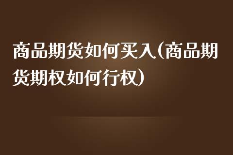 商品期货如何买入(商品期货期权如何行权)_https://www.zghnxxa.com_国际期货_第1张