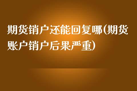 期货销户还能回复哪(期货账户销户后果严重)_https://www.zghnxxa.com_黄金期货_第1张