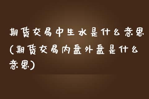 期货交易中生水是什么意思(期货交易内盘外盘是什么意思)_https://www.zghnxxa.com_期货直播室_第1张