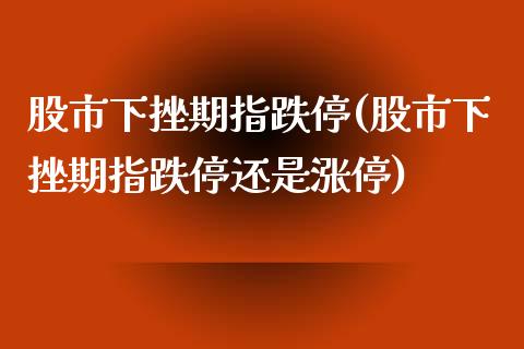 股市下挫期指跌停(股市下挫期指跌停还是涨停)_https://www.zghnxxa.com_内盘期货_第1张