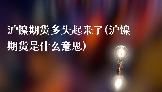 沪镍期货多头起来了(沪镍期货是什么意思)_https://www.zghnxxa.com_内盘期货_第1张