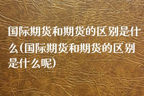 国际期货和期货的区别是什么(国际期货和期货的区别是什么呢)_https://www.zghnxxa.com_国际期货_第1张