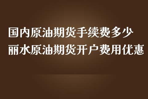 国内原油期货手续费多少 丽水原油期货开户费用优惠_https://www.zghnxxa.com_国际期货_第1张