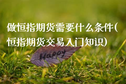 做恒指期货需要什么条件(恒指期货交易入门知识)_https://www.zghnxxa.com_内盘期货_第1张