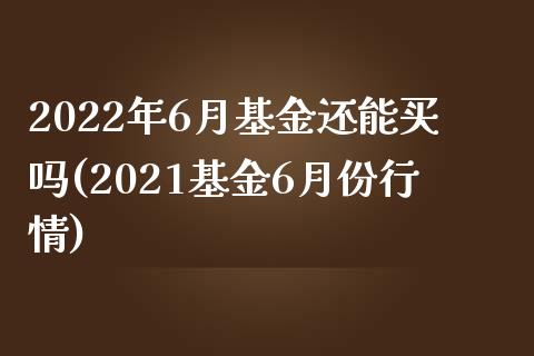 2022年6月基金还能买吗(2021基金6月份行情)_https://www.zghnxxa.com_黄金期货_第1张