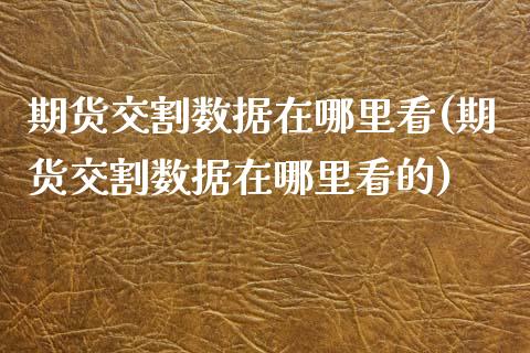 期货交割数据在哪里看(期货交割数据在哪里看的)_https://www.zghnxxa.com_内盘期货_第1张