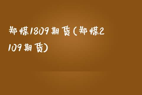 郑煤1809期货(郑煤2109期货)_https://www.zghnxxa.com_黄金期货_第1张