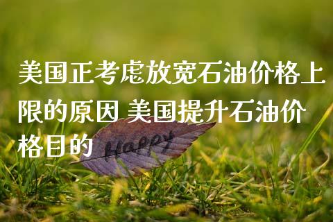 美国正考虑放宽石油价格上限的原因 美国提升石油价格目的_https://www.zghnxxa.com_内盘期货_第1张