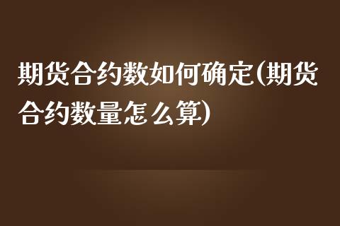 期货合约数如何确定(期货合约数量怎么算)_https://www.zghnxxa.com_内盘期货_第1张