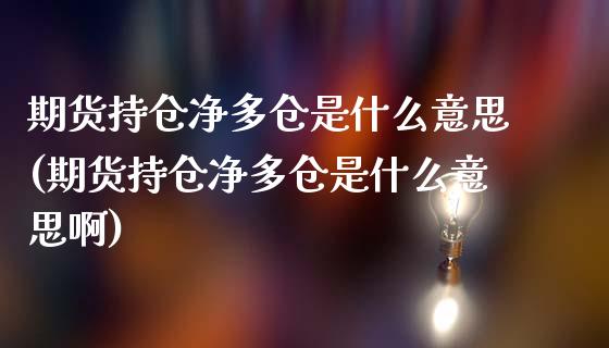 期货持仓净多仓是什么意思(期货持仓净多仓是什么意思啊)_https://www.zghnxxa.com_期货直播室_第1张