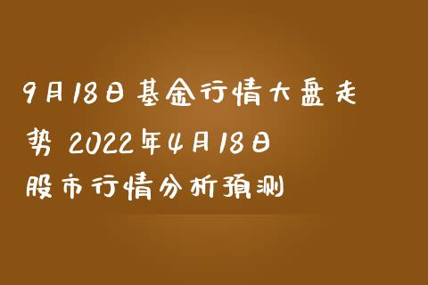 9月18日基金行情大盘走势 2022年4月18日股市行情分析预测_https://www.zghnxxa.com_黄金期货_第1张