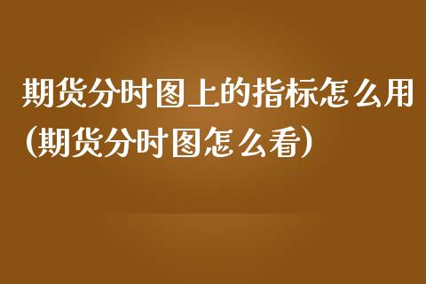 期货分时图上的指标怎么用(期货分时图怎么看)_https://www.zghnxxa.com_国际期货_第1张