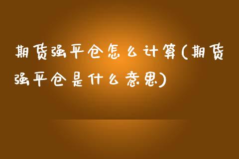 期货强平仓怎么计算(期货强平仓是什么意思)_https://www.zghnxxa.com_黄金期货_第1张