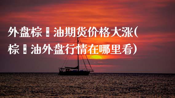 外盘棕榈油期货价格大涨(棕榈油外盘行情在哪里看)_https://www.zghnxxa.com_黄金期货_第1张