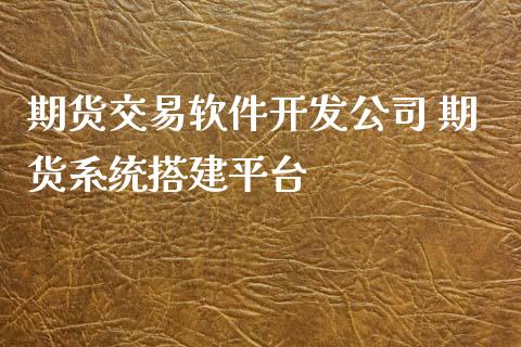 期货交易软件开发公司 期货系统搭建平台_https://www.zghnxxa.com_期货直播室_第1张