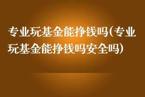 专业玩基金能挣钱吗(专业玩基金能挣钱吗安全吗)_https://www.zghnxxa.com_期货直播室_第1张