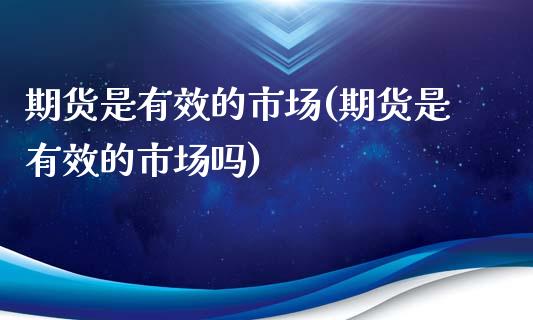 期货是有效的市场(期货是有效的市场吗)_https://www.zghnxxa.com_期货直播室_第1张