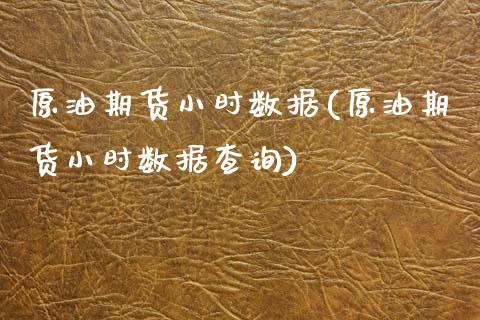 原油期货小时数据(原油期货小时数据查询)_https://www.zghnxxa.com_内盘期货_第1张