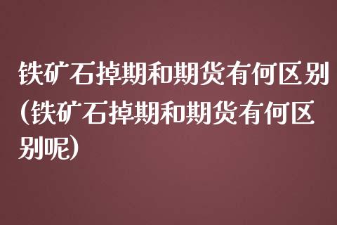 铁矿石掉期和期货有何区别(铁矿石掉期和期货有何区别呢)_https://www.zghnxxa.com_内盘期货_第1张