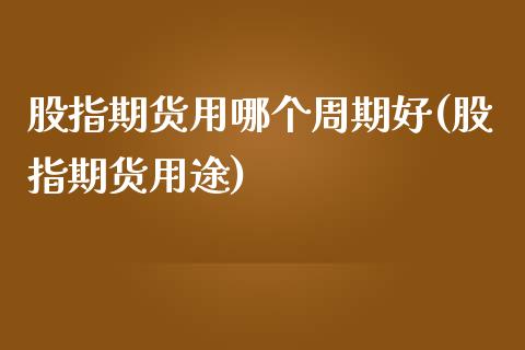 股指期货用哪个周期好(股指期货用途)_https://www.zghnxxa.com_国际期货_第1张