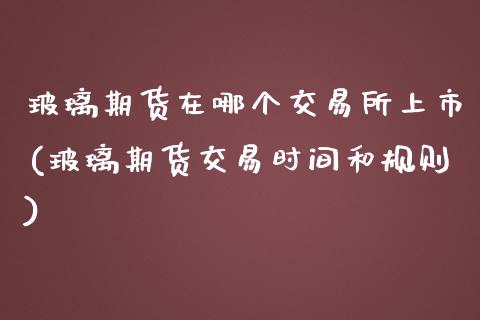 玻璃期货在哪个交易所上市(玻璃期货交易时间和规则)_https://www.zghnxxa.com_内盘期货_第1张