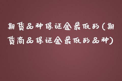 期货品种保证金最低的(期货商品保证金最低的品种)_https://www.zghnxxa.com_期货直播室_第1张